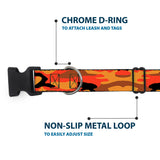 Plastic Clip Collar - Camo Oranges/Black