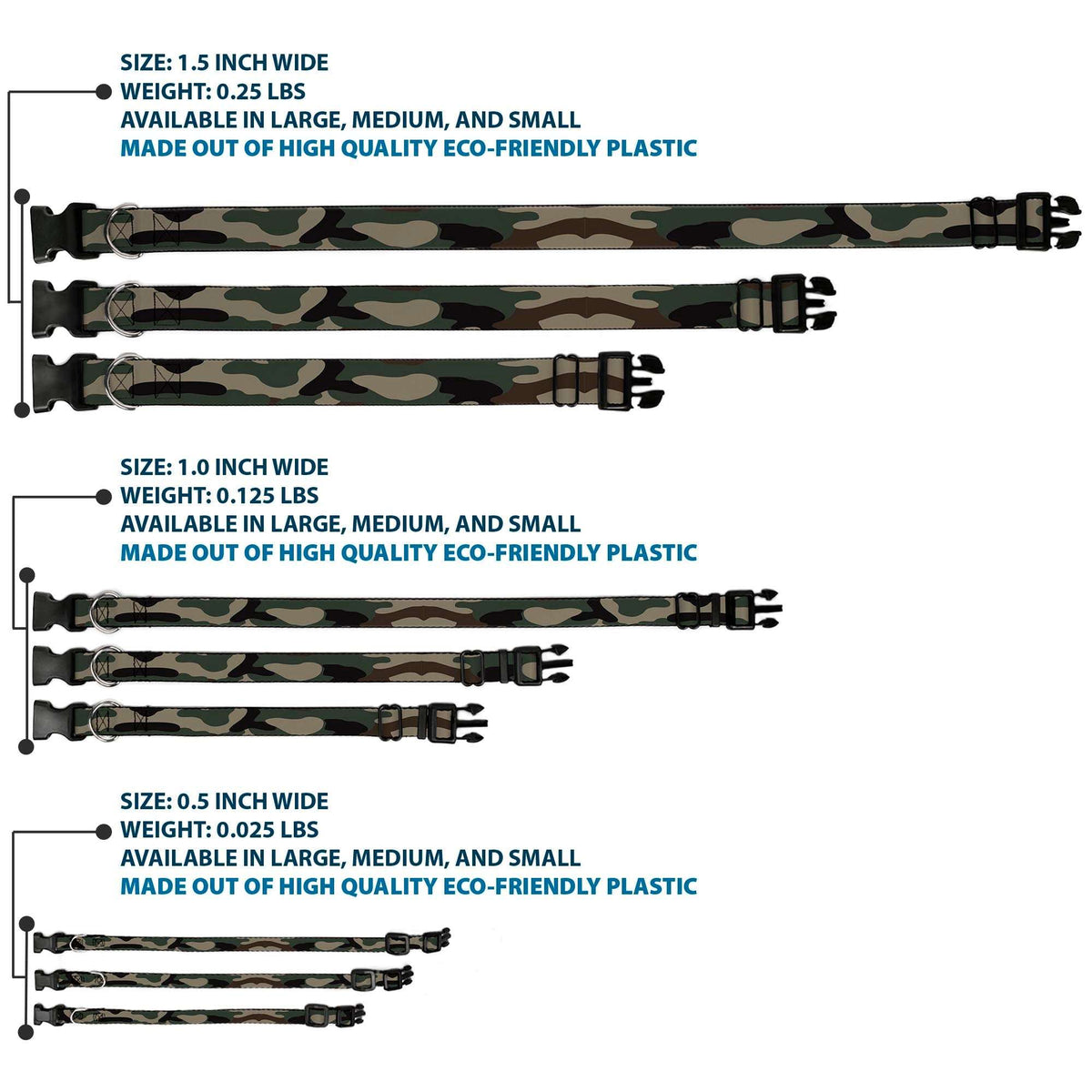 Plastic Clip Collar - Camo Olive3