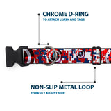 Plastic Clip Collar - Captain America Shield Digital Camo Blue/White/Red