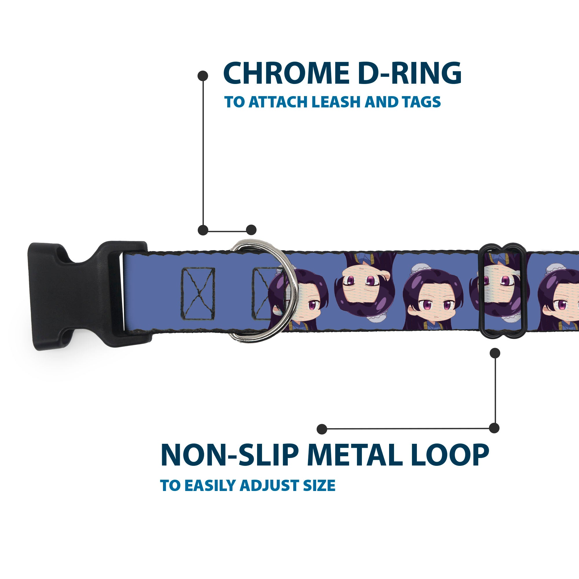 Plastic Clip Collar - The Apothecary Diaries Chibi Jinshi Flip Pose Blue
