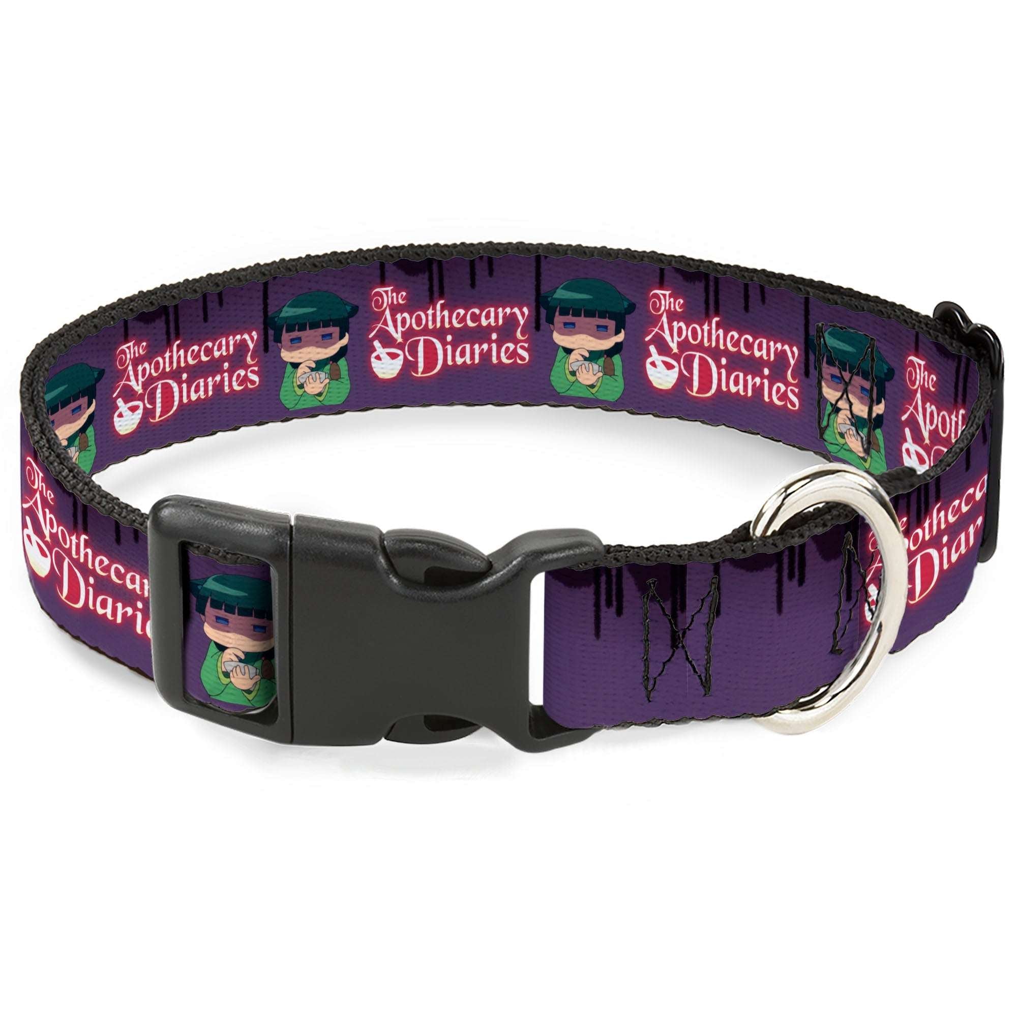 Plastic Clip Collar - THE APOTHECARY DIARIES Chibi Maomao Pose and Title Logo Purple