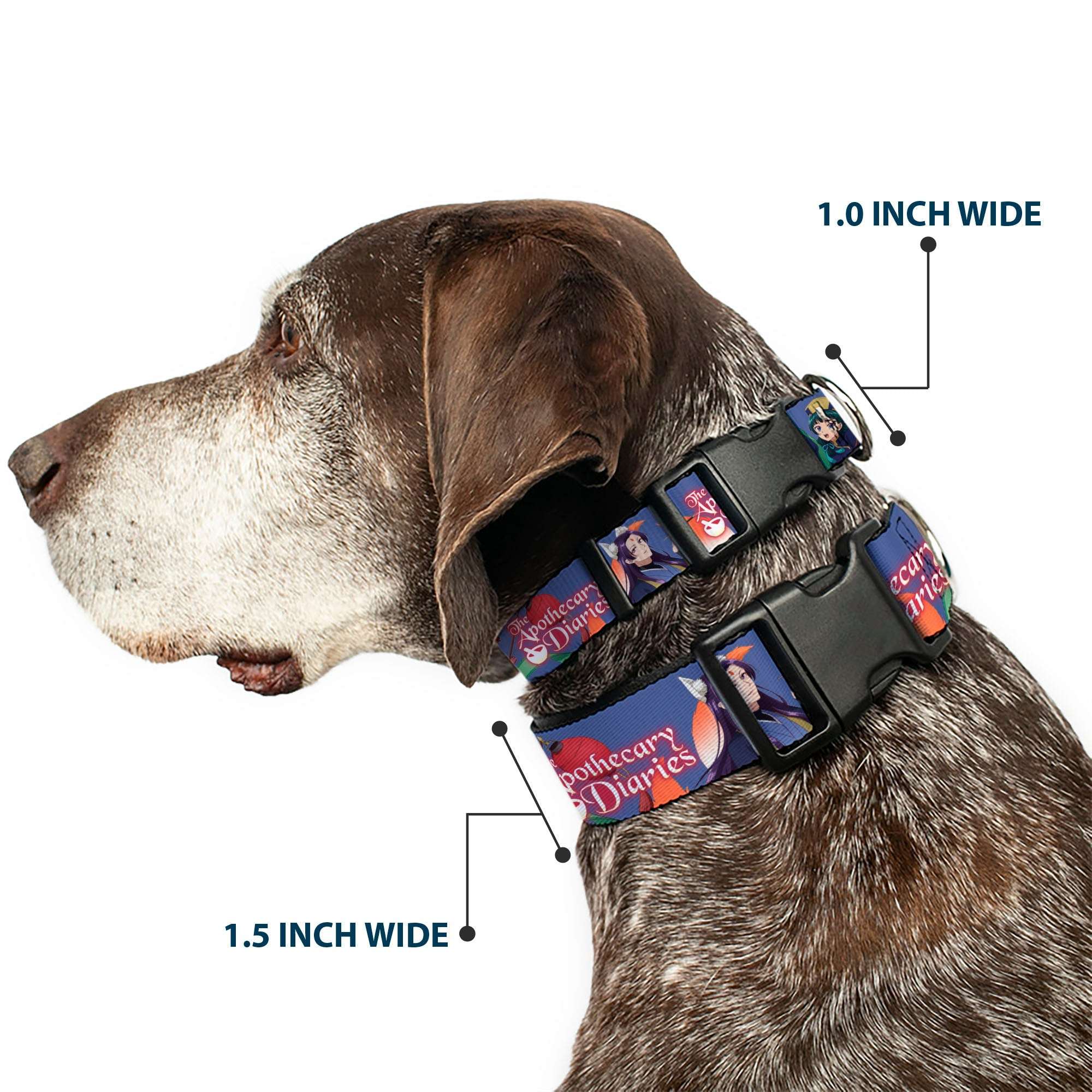 Plastic Clip Collar - THE APOTHECARY DIARIES Jinshi and Maomao Pose and Title Logo Purple