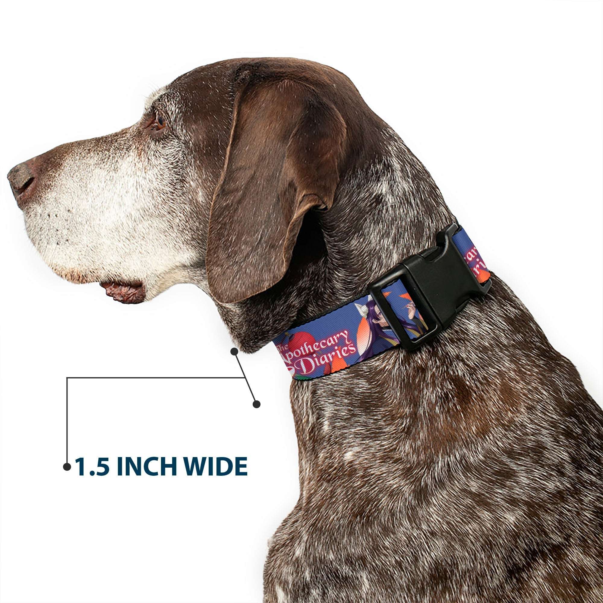 Plastic Clip Collar - THE APOTHECARY DIARIES Jinshi and Maomao Pose and Title Logo Purple