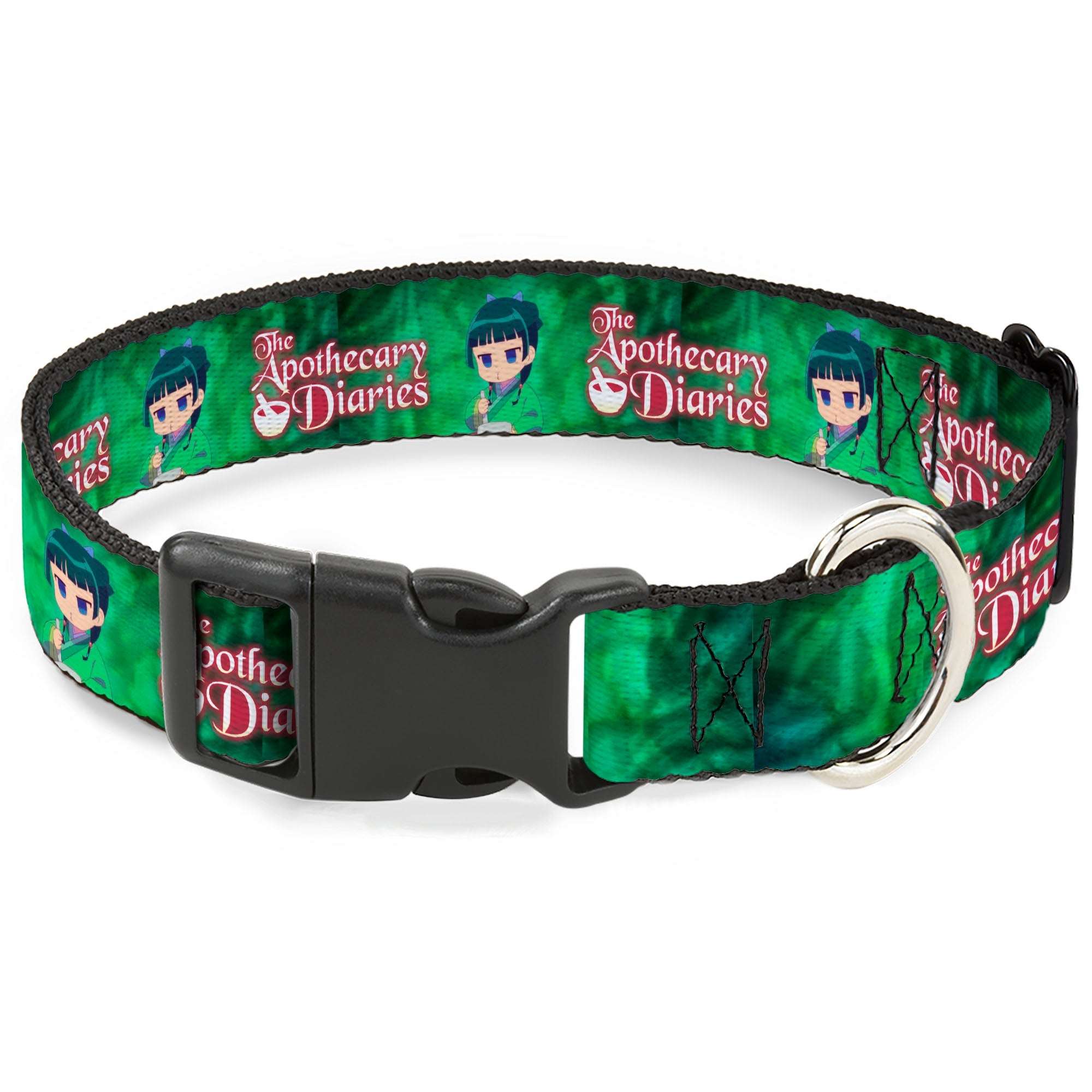 Plastic Clip Collar - THE APOTHECARY DIARIES Maomao Grinding Pose and Title Logo Greens