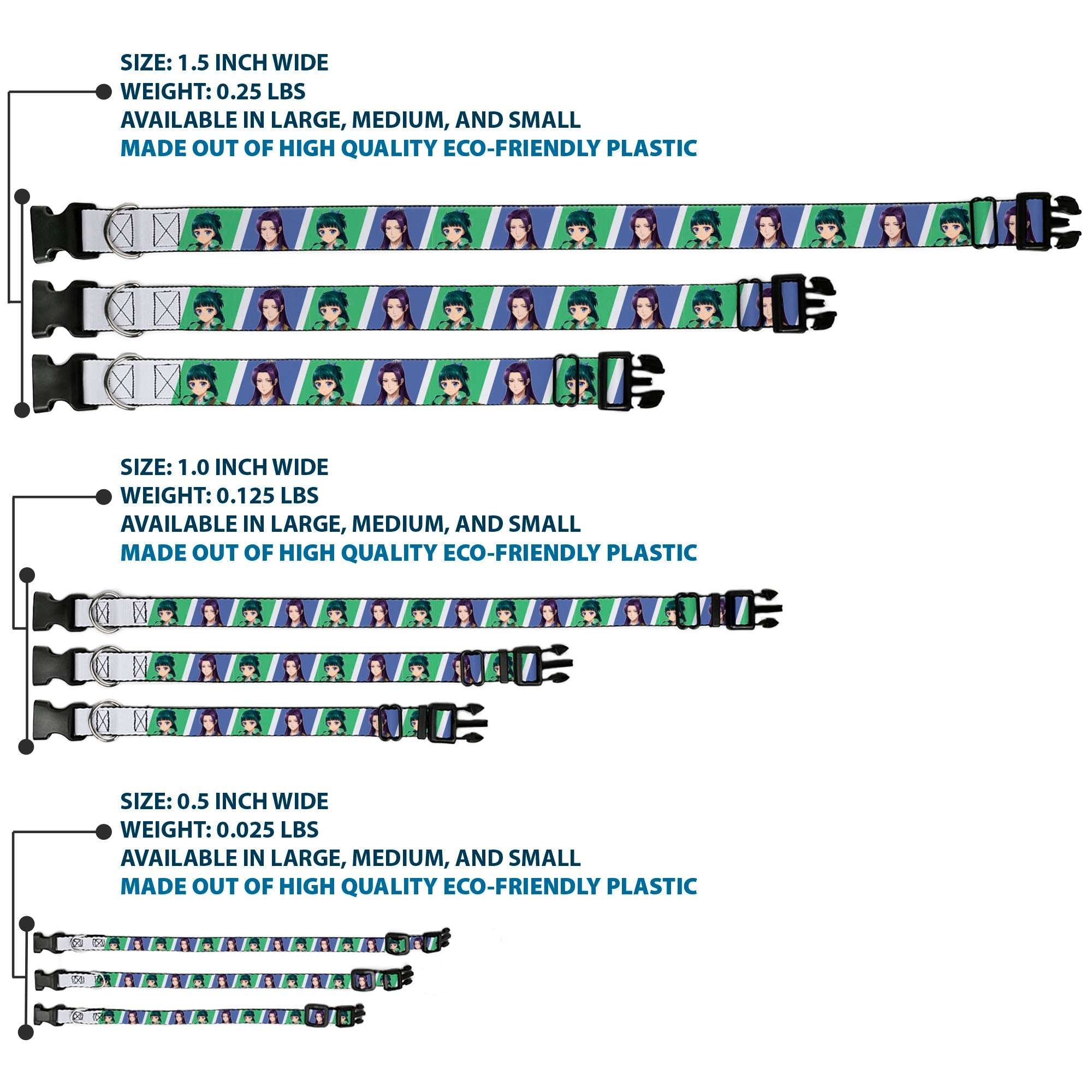 Plastic Clip Collar - The Apothecary Diaries Jinshi and Maomao Pose Blocks White/Blue/Green