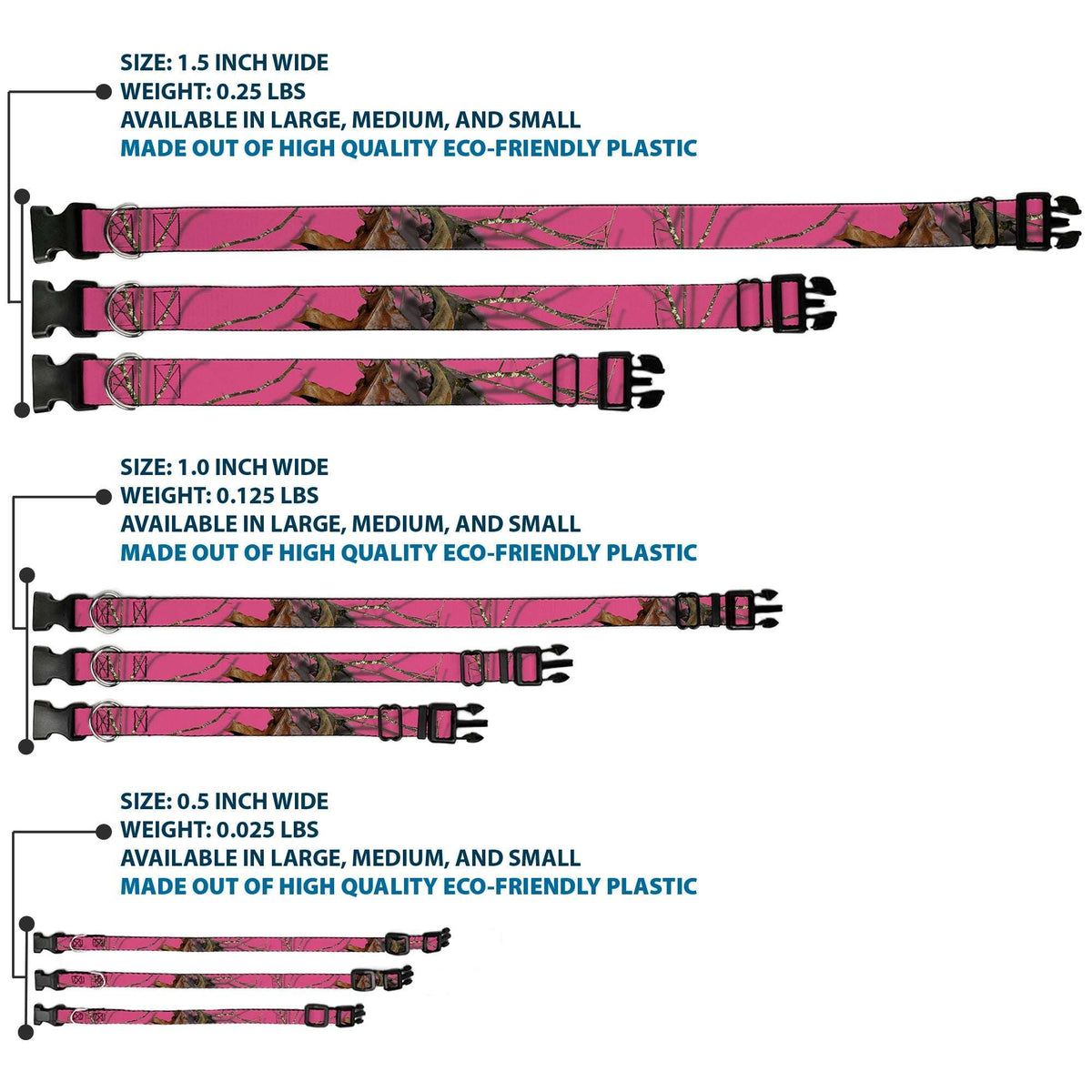 Plastic Clip Collar - Mossy Oak Country Roots Camo Fuchsia - Buckle-Down - Flyclothing LLC