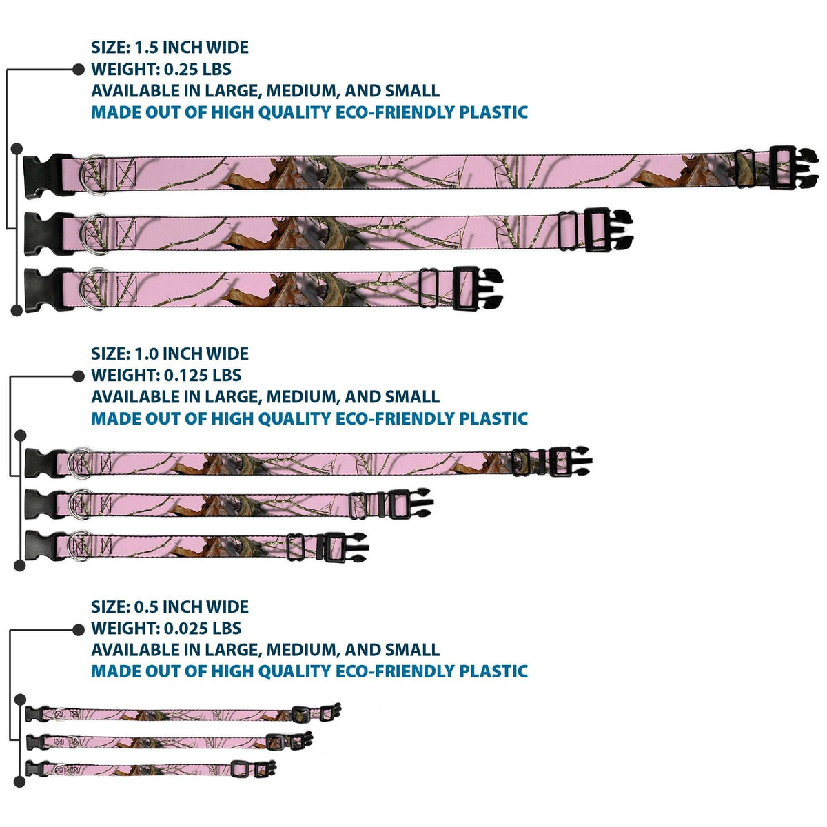 Plastic Clip Collar - Mossy Oak Country Roots Camo Baby Pink