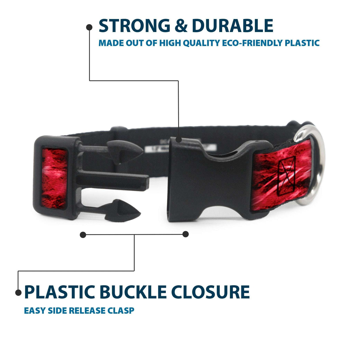 Plastic Clip Collar - Mossy Oak Elements Crimson Agua Camo Red