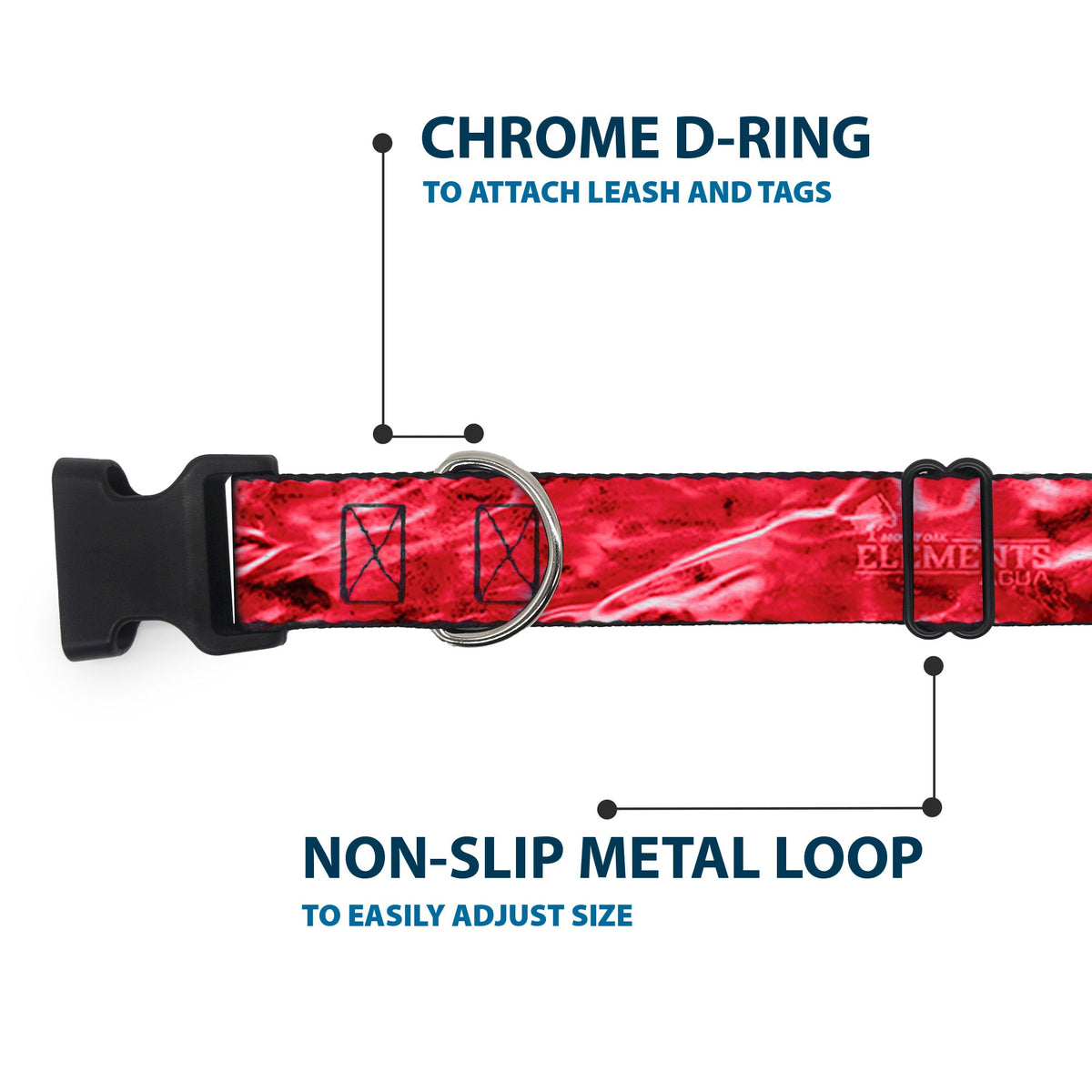 Plastic Clip Collar - Mossy Oak Elements Crimson Agua Camo Red