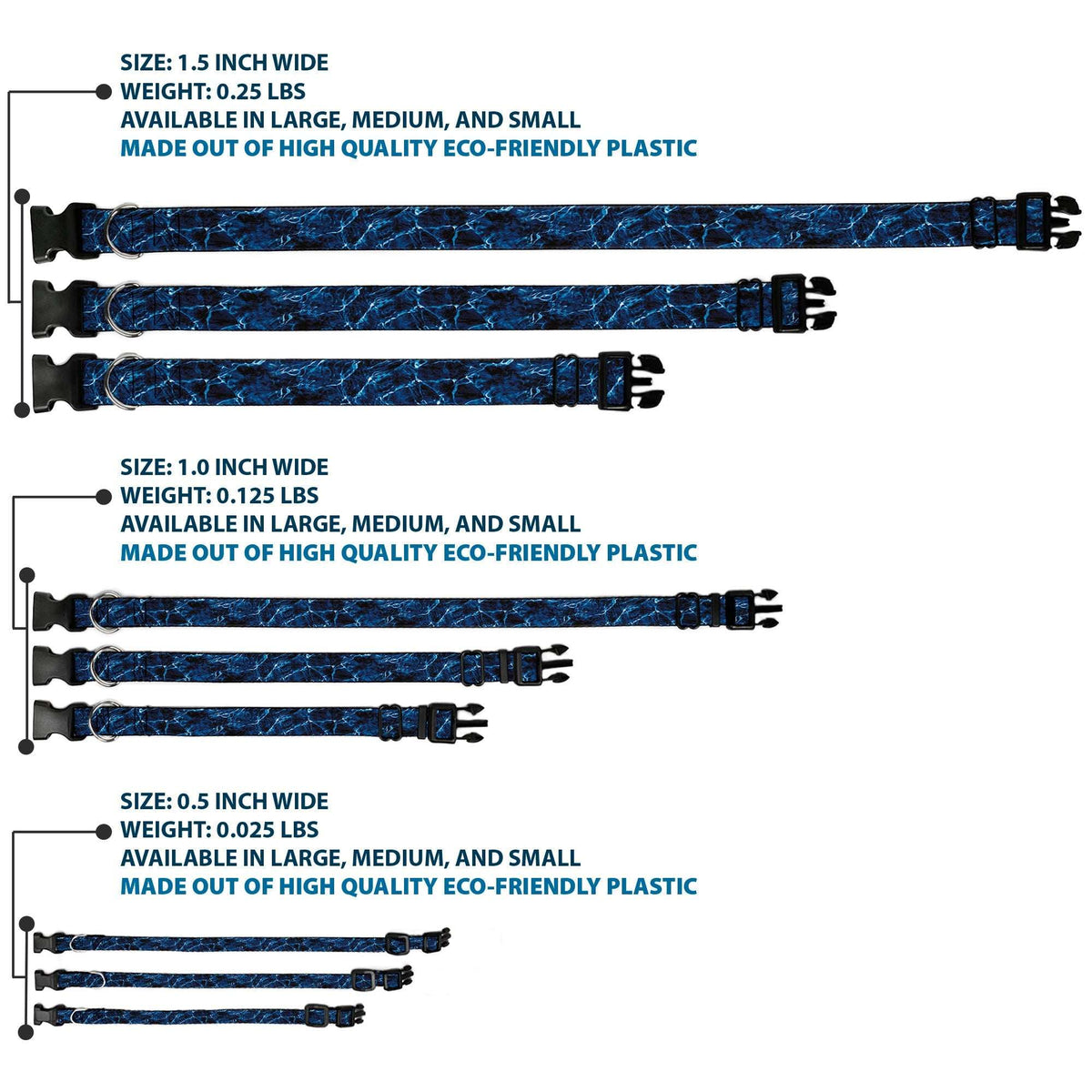 Plastic Clip Collar - Mossy Oak Elements Marlin Agua Camo Blue