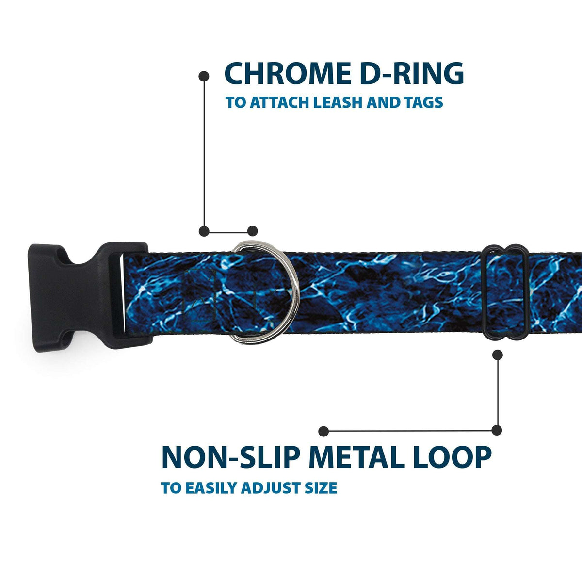 Plastic Clip Collar - Mossy Oak Elements Marlin Agua Camo Blue