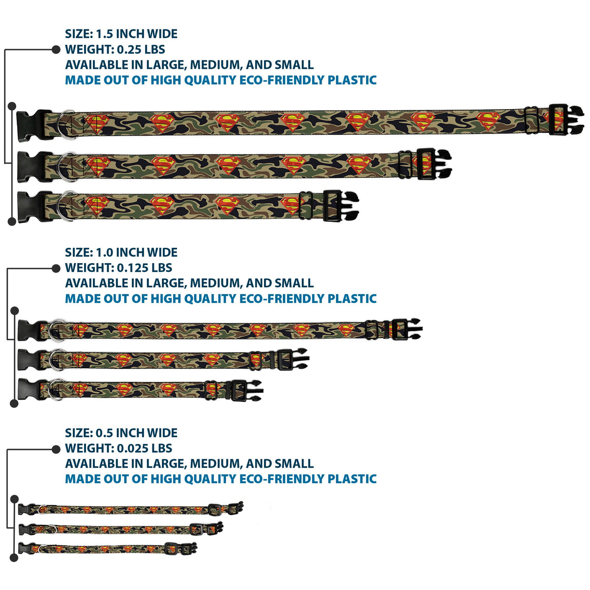 Plastic Clip Collar - Superman Shield Camo Olive