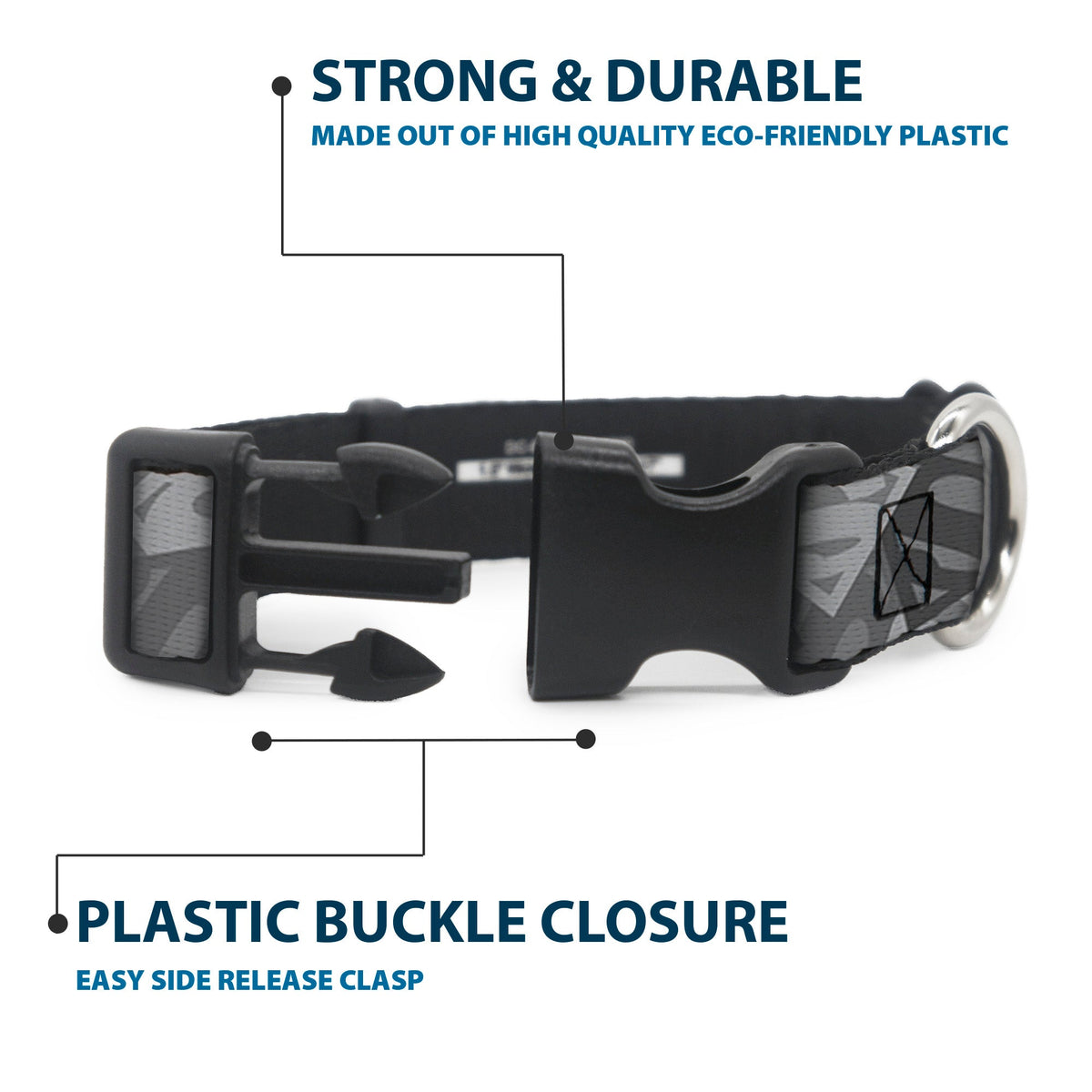 Plastic Clip Collar - Superman Shield Camouflage Grays