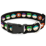Plastic Clip Collar - South Park Boys Face Repeat Black