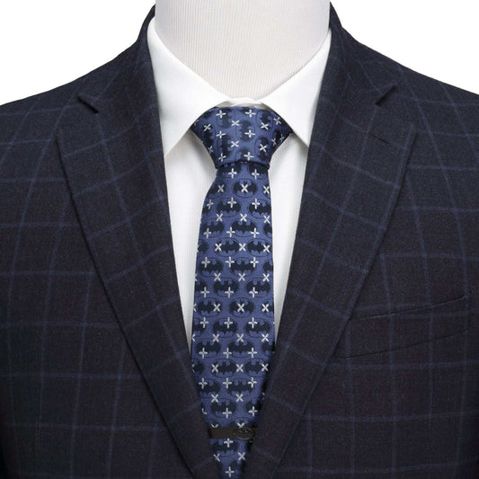 DC Batman Cross Blue Silk Men's Tie - Cufflinks.com - Flyclothing LLC