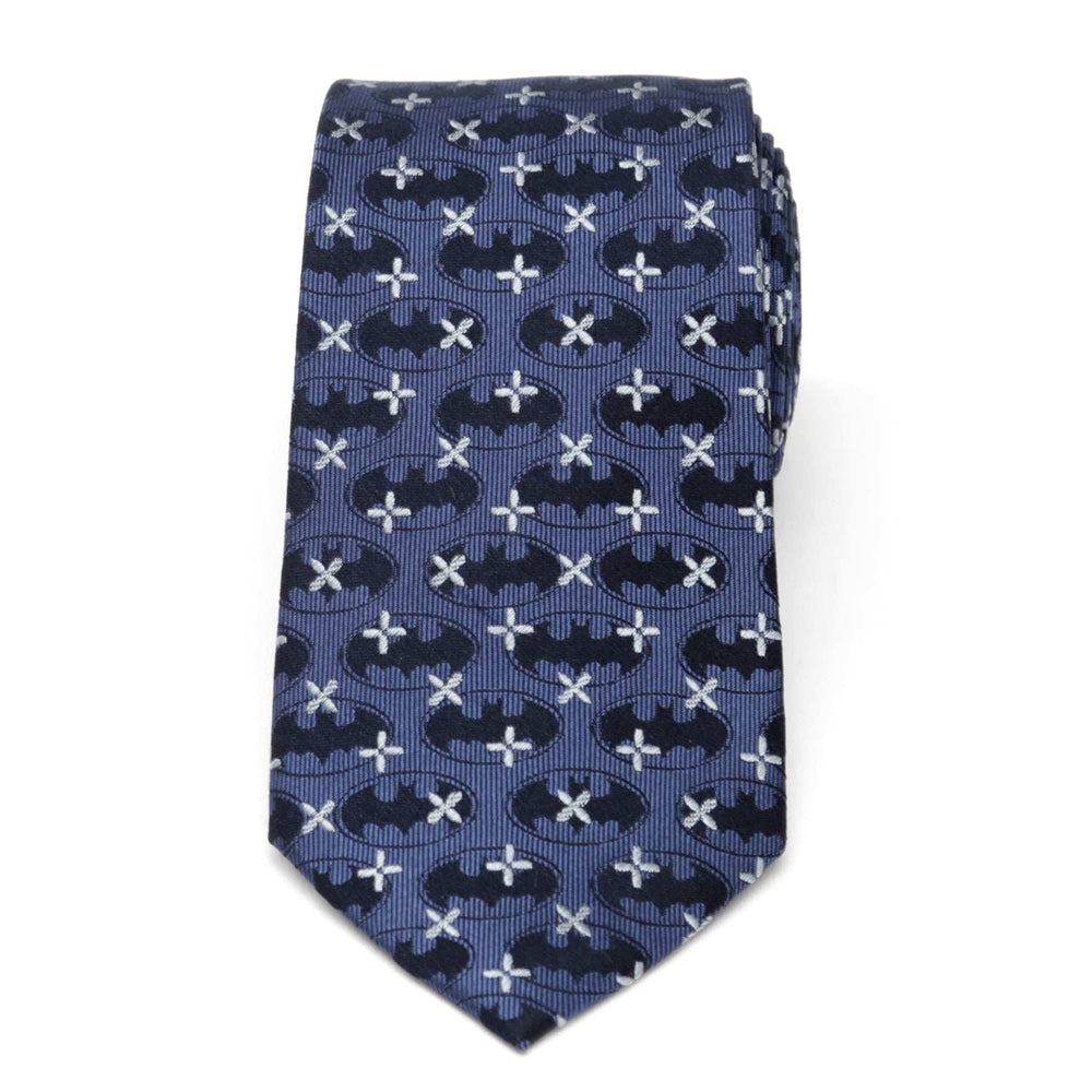 DC Batman Cross Blue Silk Men's Tie - Cufflinks.com - Flyclothing LLC