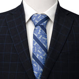 DC Batman Stripe Multi Emblem Blue Men's Tie