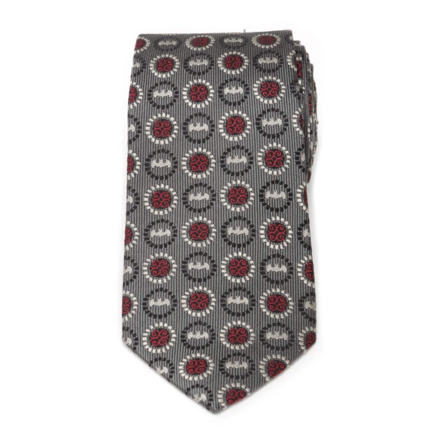 DC Batman Medallion Symbol Charcoal Silk Men's Tie - Cufflinks.com - Flyclothing LLC