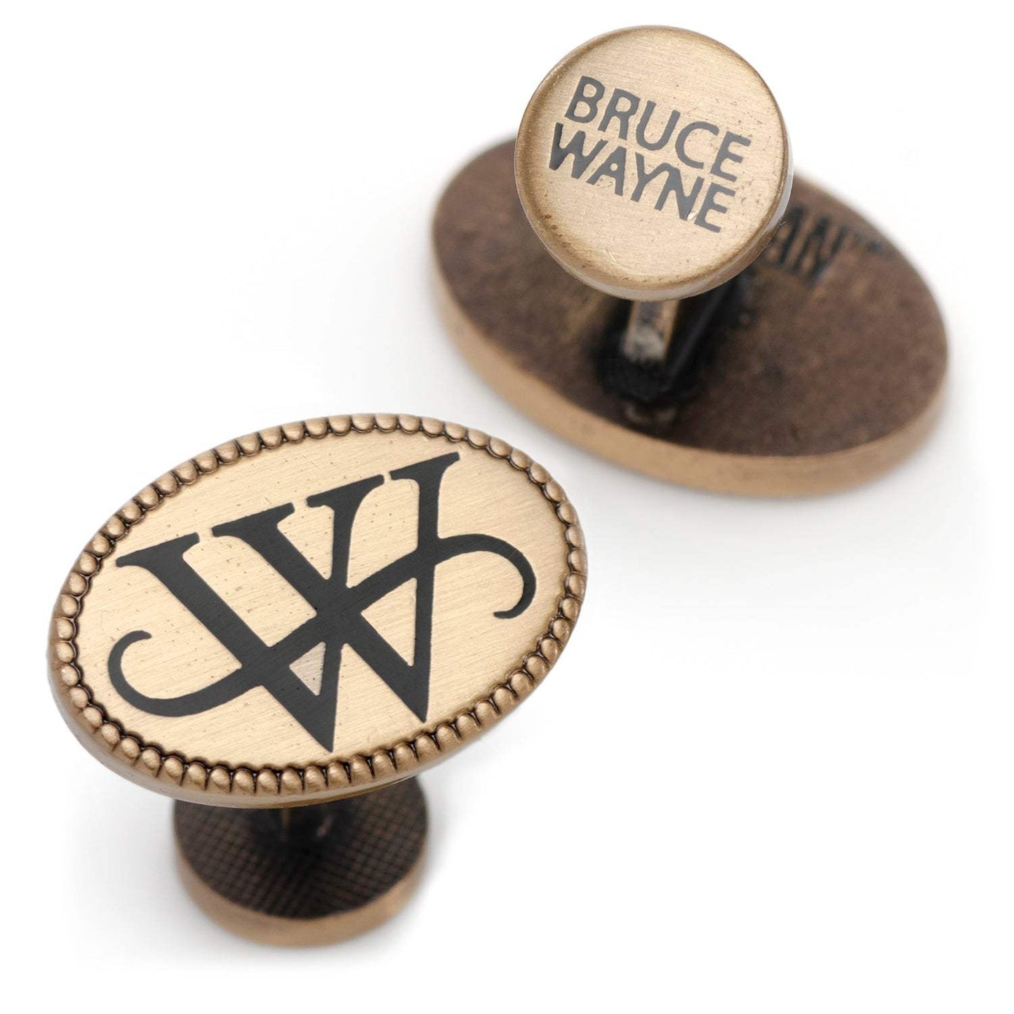 DC Batman Wayne Monogram Gold Cufflinks - Cufflinks.com - Flyclothing LLC
