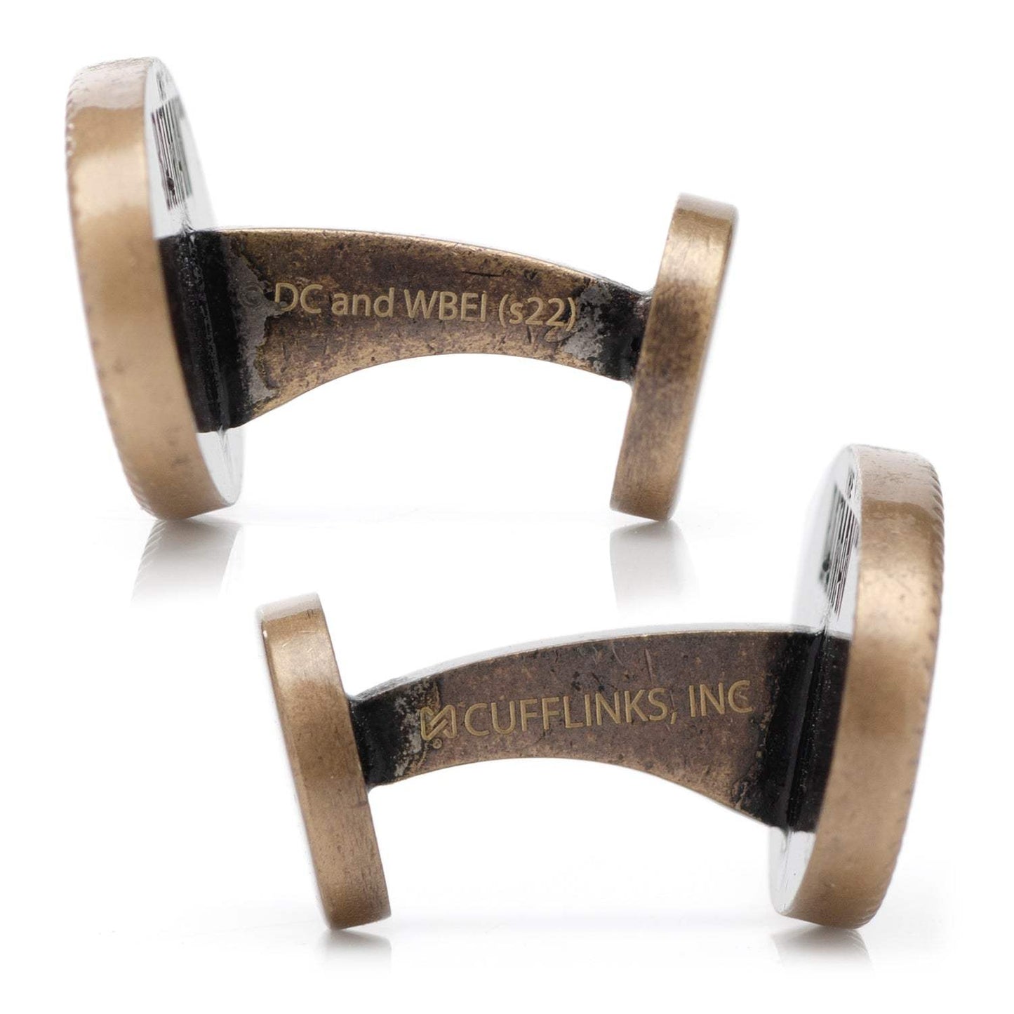 DC Batman Wayne Monogram Gold Cufflinks - Cufflinks.com - Flyclothing LLC