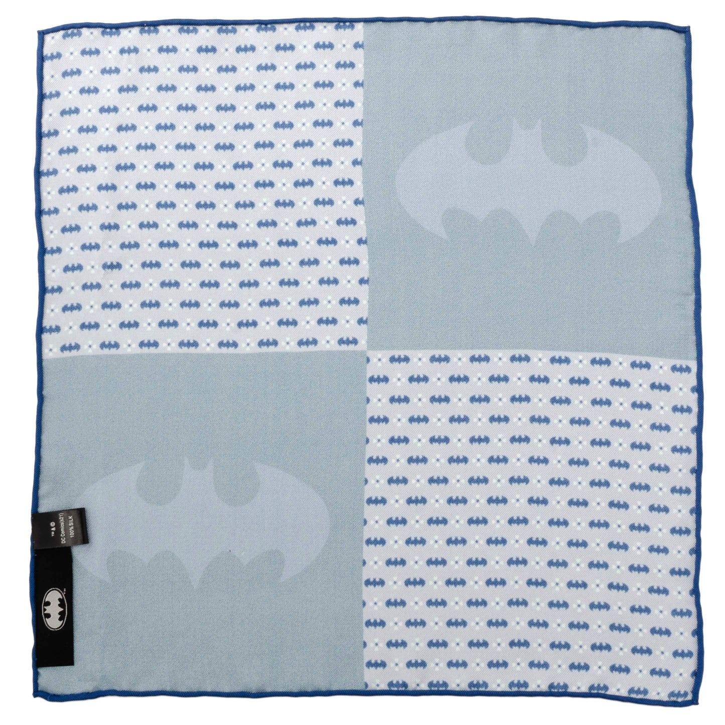 DC Batman Multi Motif Blue Pocket Square - Cufflinks.com - Flyclothing LLC