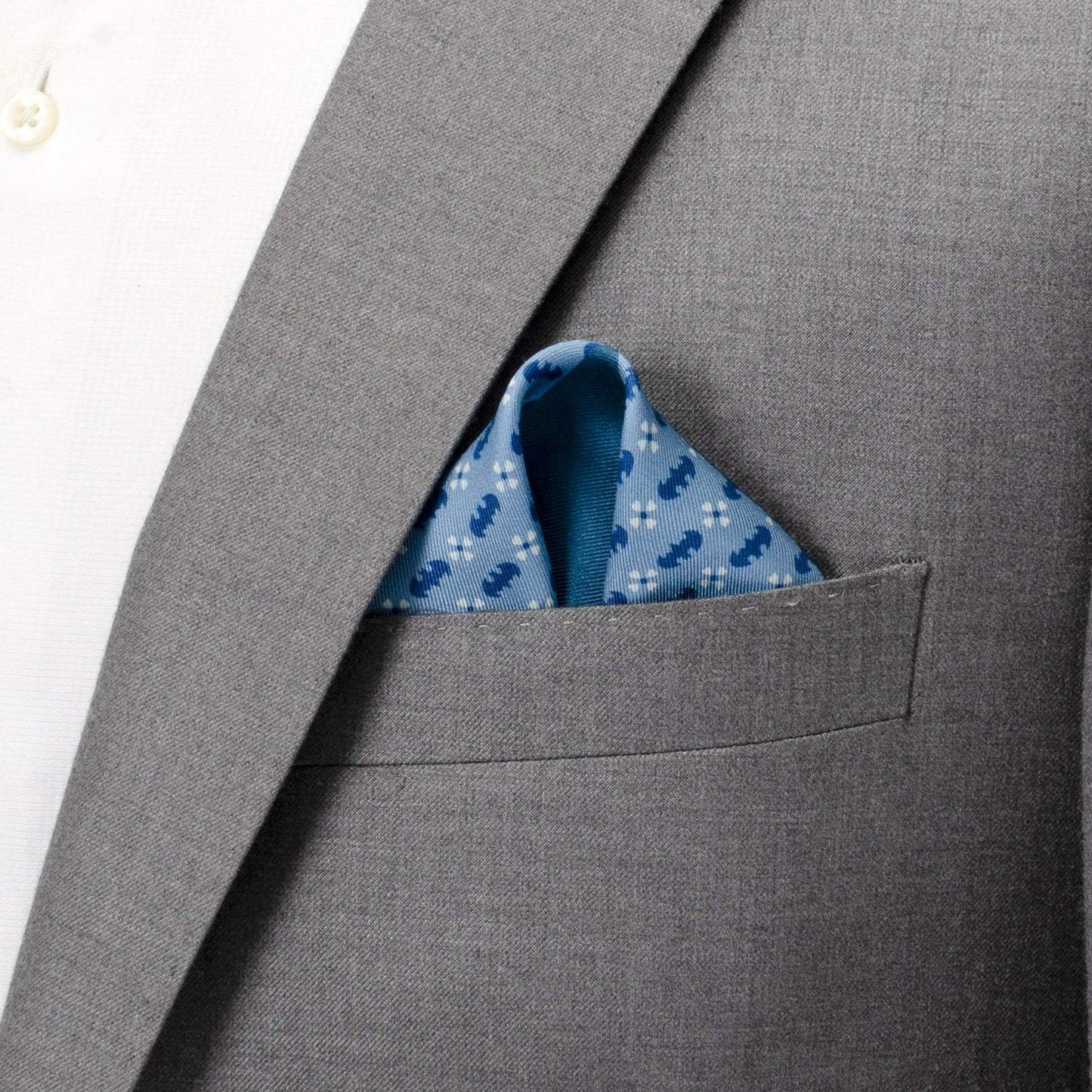 DC Batman Multi Motif Blue Pocket Square - Cufflinks.com - Flyclothing LLC