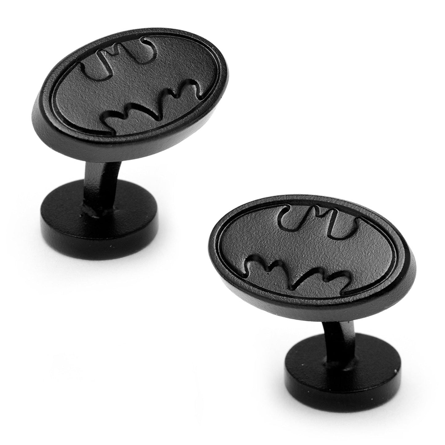 DC Batman Logo Satin Black Cufflinks - Cufflinks.com - Flyclothing LLC