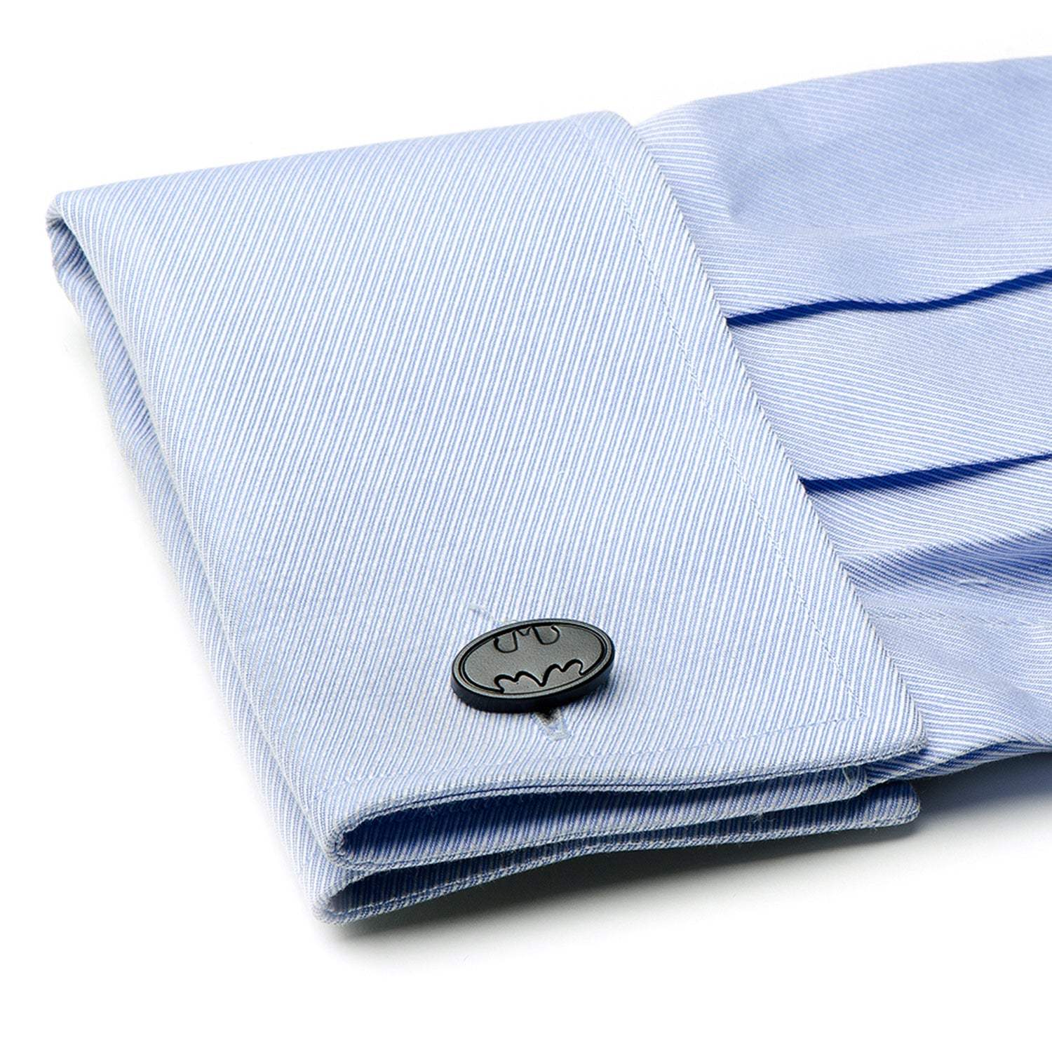 DC Batman Logo Satin Black Cufflinks - Cufflinks.com - Flyclothing LLC
