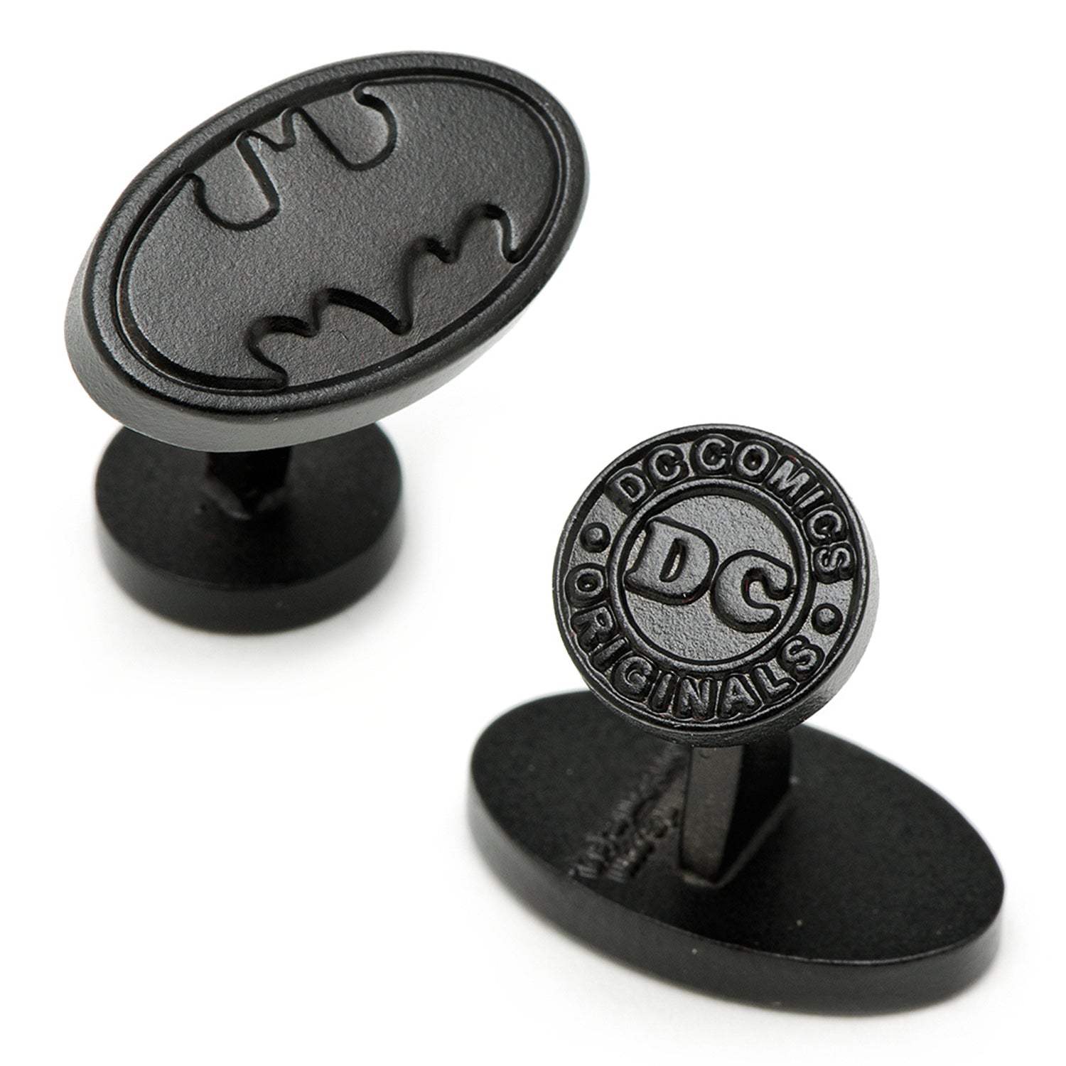 DC Batman Logo Satin Black Cufflinks - Cufflinks.com - Flyclothing LLC