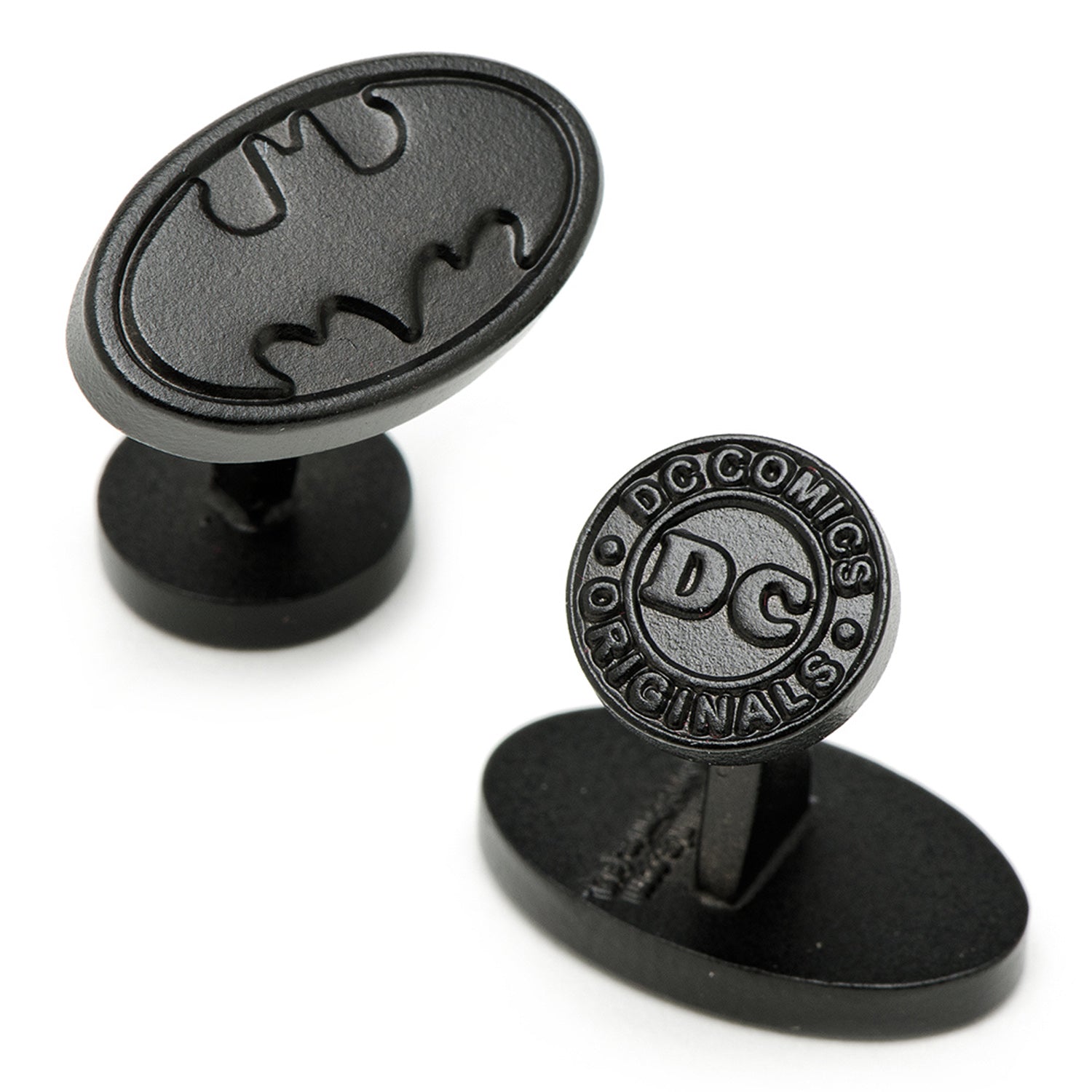 DC Batman Logo Satin Black Cufflinks - Cufflinks.com - Flyclothing LLC