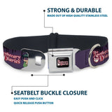 THE APOTHECARY DIARIES Title Logo Full Color Black/Red/White Seatbelt Buckle Collar - THE APOTHECARY DIARIES Chibi Maomao Pose and Title Logo Purple