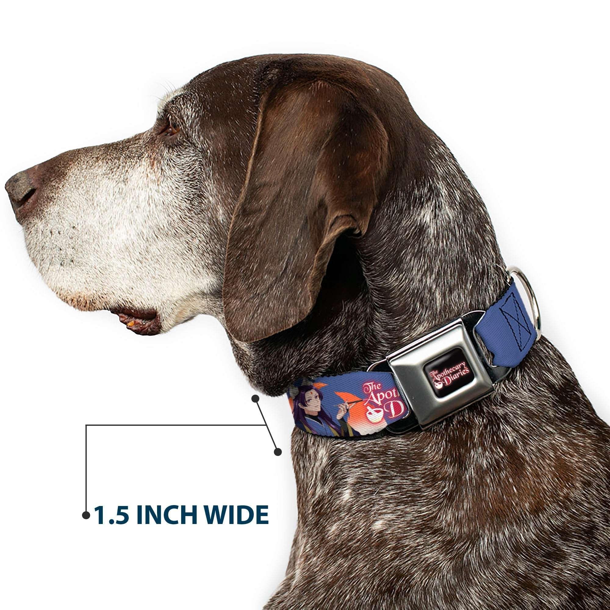THE APOTHECARY DIARIES Title Logo Full Color Black/Red/White Seatbelt Buckle Collar - THE APOTHECARY DIARIES Jinshi and Maomao Pose and Title Logo Purple