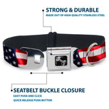 Dog Bone Seatbelt Buckle Collar - American Flag Vivid CLOSE-UP - Buckle-Down - Flyclothing LLC