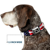 Dog Bone Seatbelt Buckle Collar - American Flag Vivid CLOSE-UP - Buckle-Down - Flyclothing LLC