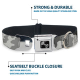 Dog Bone Seatbelt Buckle Collar - Camo White