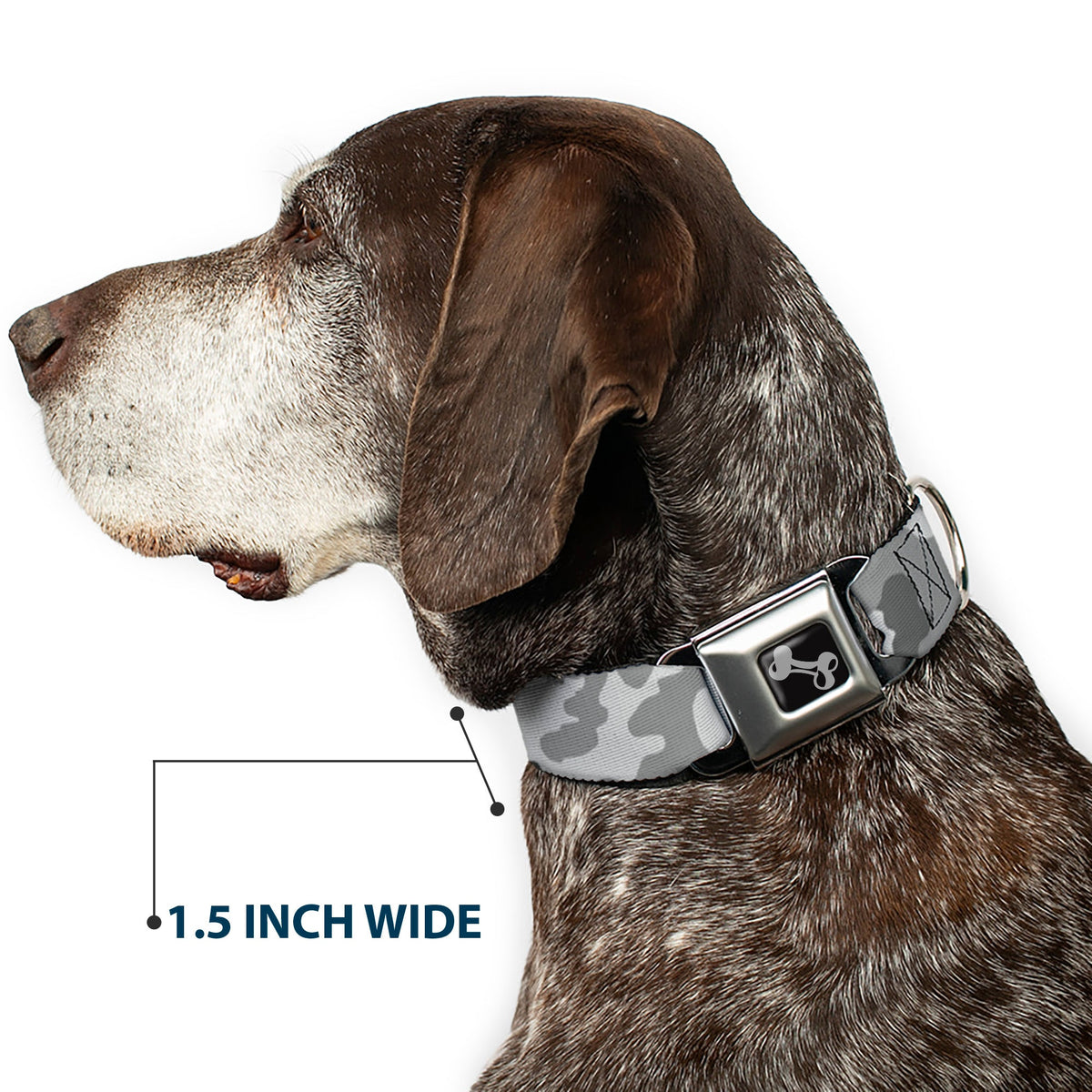 Dog Bone Seatbelt Buckle Collar - Camo White