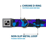 Dog Bone Seatbelt Buckle Collar - Camo Blue