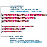 Dog Bone Seatbelt Buckle Collar - Camo Pink