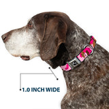Dog Bone Seatbelt Buckle Collar - Camo Pink