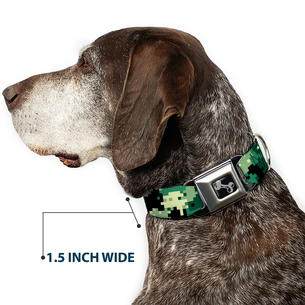 Dog Bone Seatbelt Buckle Collar - Digital Camo