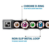 Dog Bone Seatbelt Buckle Collar - Eyeballs Black/Multi Color - Buckle-Down - Flyclothing LLC