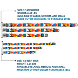 Dog Bone Seatbelt Buckle Collar - Geometric Triangle Blocks Multi Color