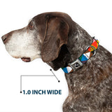 Dog Bone Seatbelt Buckle Collar - Geometric Triangle Blocks Multi Color - Buckle-Down - Flyclothing LLC