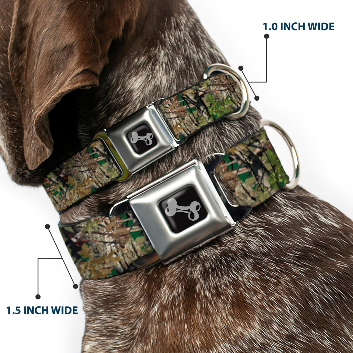 Dog Bone Seatbelt Buckle Collar - Hunting Camo