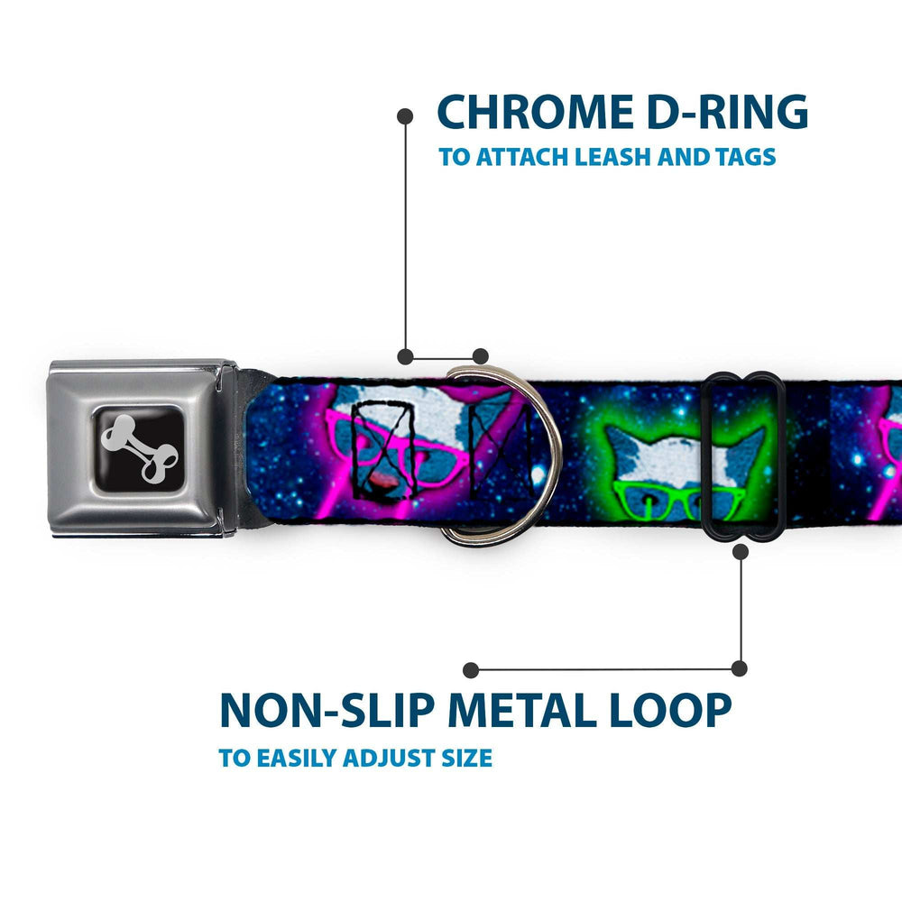Dog Bone Seatbelt Buckle Collar - Laser Eye Cats in Space - Buckle-Down - Flyclothing LLC
