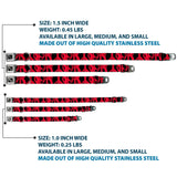 Dog Bone Seatbelt Buckle Collar - Peace Dots Black/Fuchsia - Buckle-Down - Flyclothing LLC