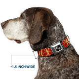 Dog Bone Seatbelt Buckle Collar - Rings Camo Burnt Orange/Yellow - Buckle-Down - Flyclothing LLC