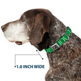 Dog Bone Seatbelt Buckle Collar - Rings Camo Neon Green/White - Buckle-Down - Flyclothing LLC