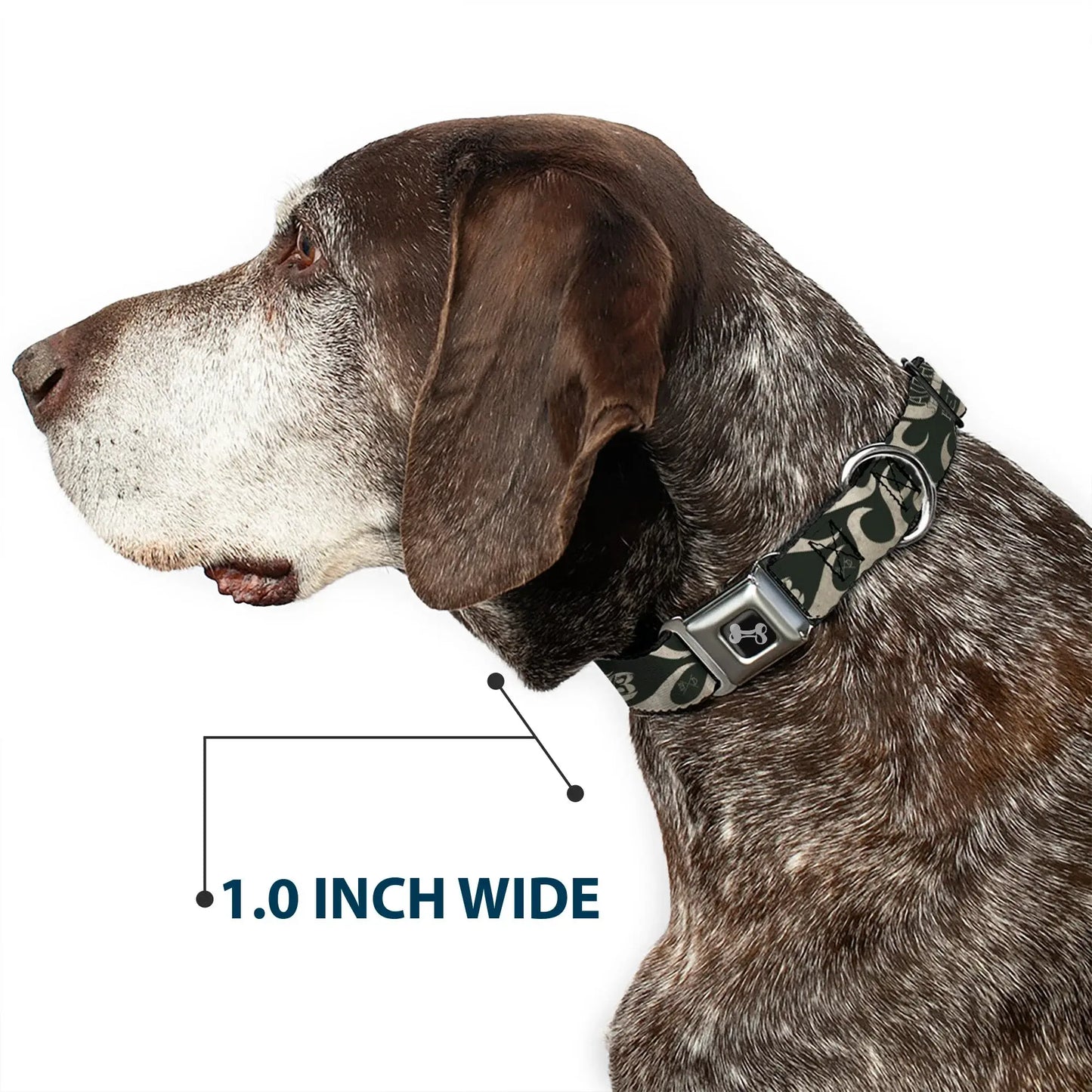 Dog Bone Seatbelt Buckle Collar - BD AUTHENTIC SEATBELT BELT SINCE 1993 Flames Olive/Tan - Buckle-Down - Flyclothing LLC