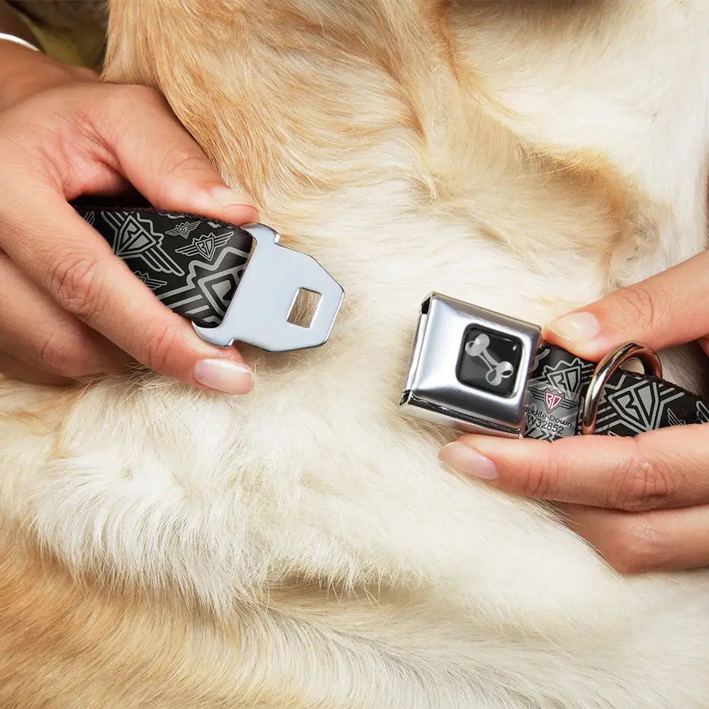 Dog Bone Seatbelt Buckle Collar - BD Logo Scattered Black/Gray - Buckle-Down - Flyclothing LLC